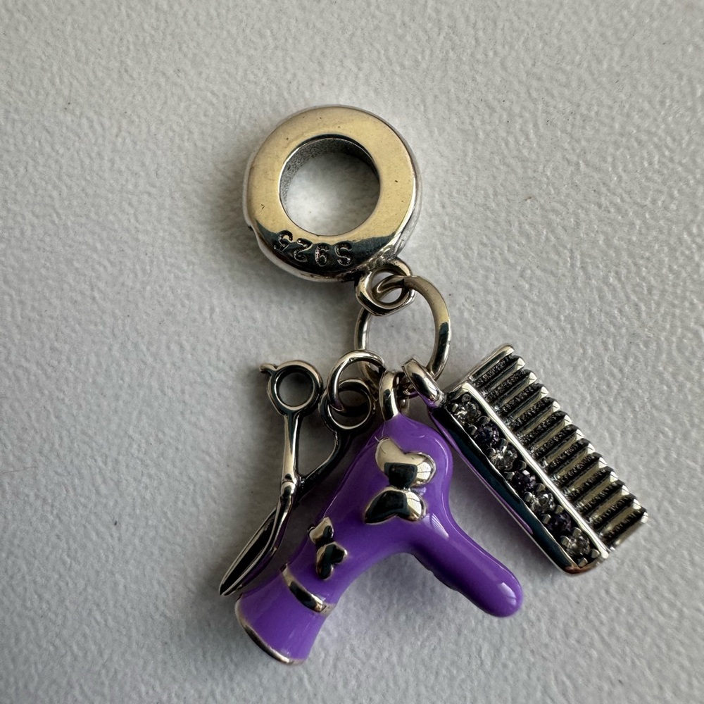 925 Sterling Silver Lady Hair Care Charm - Picture 10 of 10
